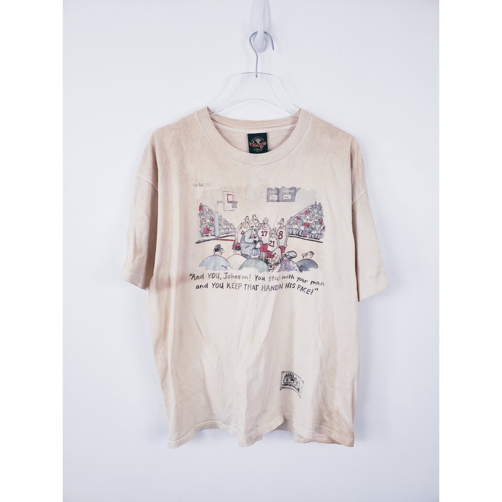 Vintage The Far Side Johnson The Big Hand TShirt 1987  Basketball Mens Large